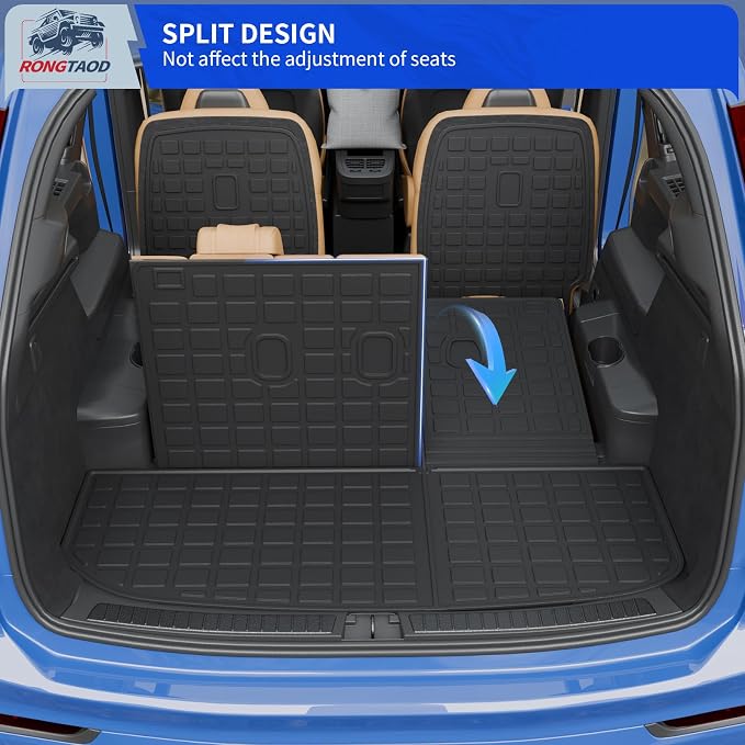 Rongtaod Floor Mats Compatible with 2020-2025 Hyundai Palisade 7 Seats Cargo Mat 2nd&3rd Row Kick Mat 2024 Palisade Accessories (2nd Row Backrest Mat+Trunk Mat with Backrest Mat+Floor Mats)