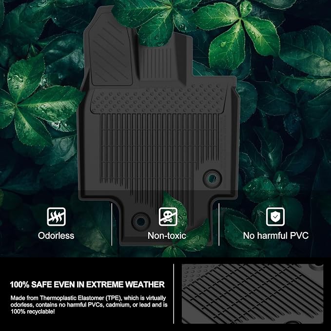 KIWI MASTER Floor Mats for 2020-2026 Toyota Highlander, Custom Fit All Weather Car Mats, Heavy Duty TPE Floor Liners, Front & Rear 2 Row, Black