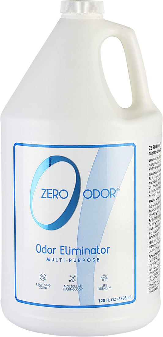 Zero Odor Multi-Purpose Odor Eliminator, Air and Surface Odor Remover for Home, Bathroom, Kitchen, and Closet, Refill, 128 oz