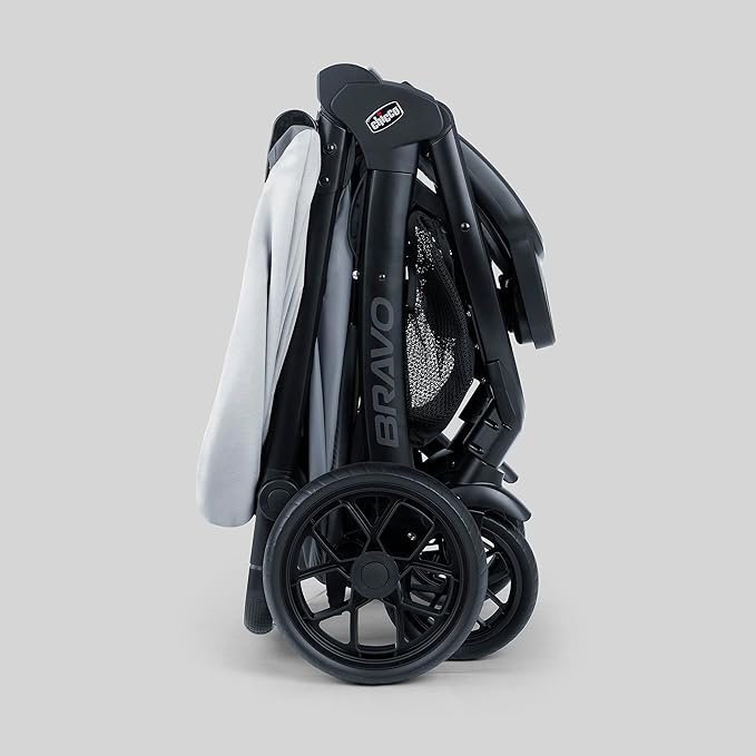 Chicco Bravo LE ClearTex 3-in-1 Trio Travel System, Bravo LE Quick-Fold Stroller with KeyFit Max ClearTex Infant Car Seat and Base, Atlas/Grey