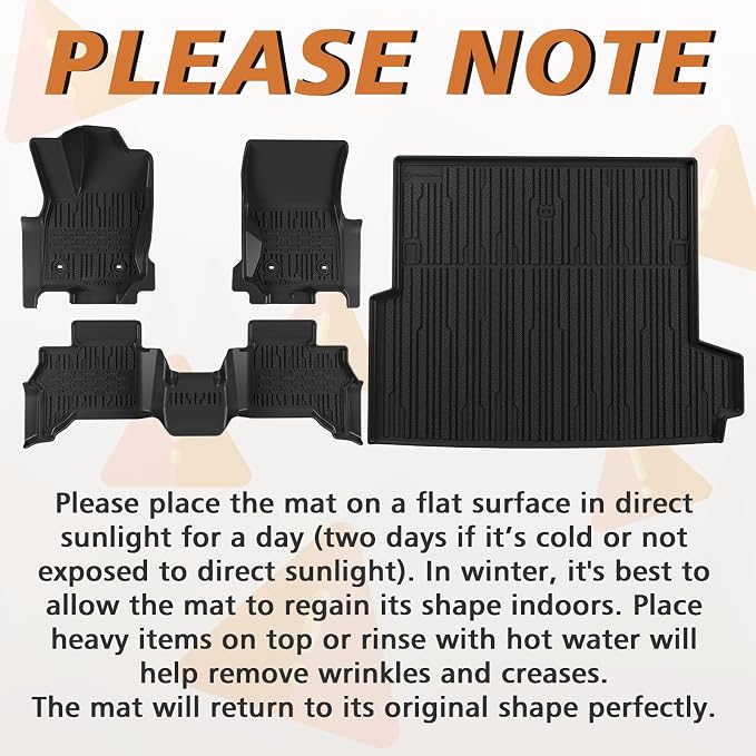 TripleAliners Floor Mats & Trunk Mat All Weather Liners Compatible With Toyota 2025 2026 4Runner Accessories Custom Fit TPE Heavy-Duty Waterproof Anti-Slip Floor Liner (5 Seats ONLY) - Only for Hybrid