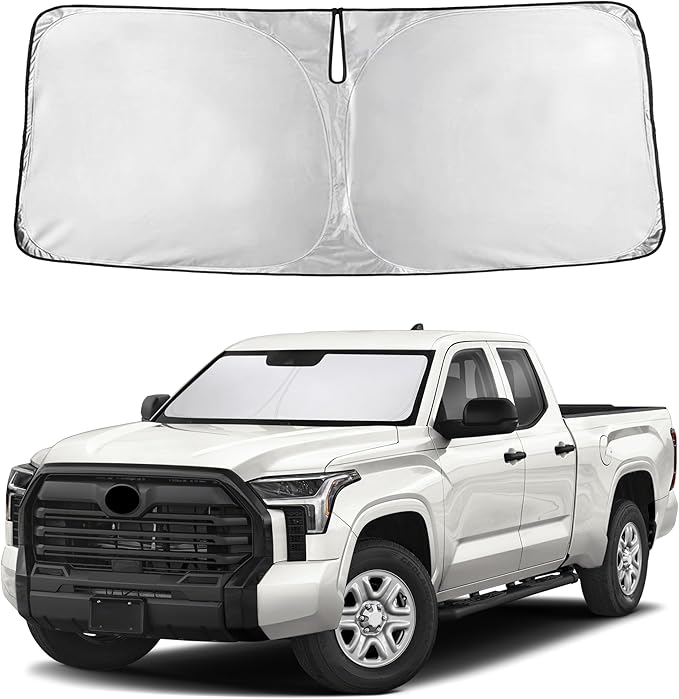 Autovir Windshield Sun Shade Fit for 2022-2024 2025 2026 Toyota Tundra Sun Shade, Front Window Sun Visor, UV Protection, Heat Blocker, Foldable Car Accessories