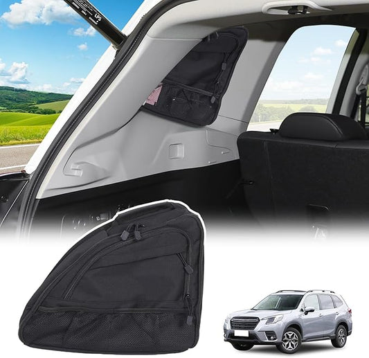 Rear Trunk Storage Organizer Box Compatible with Subaru Forester 2019-2024, Rear Left Window Storage Organizer Bag, Interior Storage Accessories (Left Side)