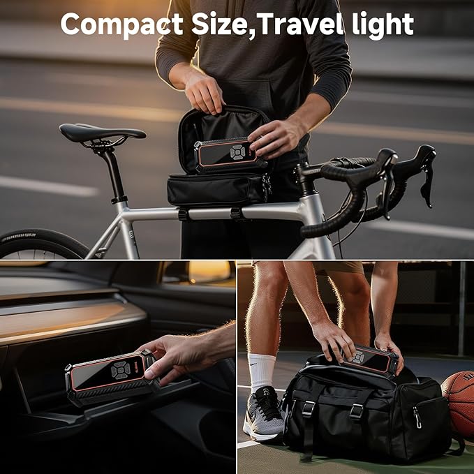 OlarHike Cordless Tire Inflator Portable Air Compressor, 150PSI Dual Power - 6000mAh & 12V DC, Air Pump for Car Tires, Bike, Motorcycle, Balls with LED & Digital Pressure Gauge, Car Gifts