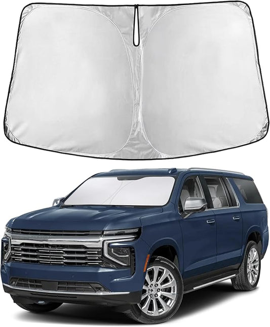 Autovir Windshield Sun Shade Fit for 2021-2023 2024 2025 Chevrolet Suburban Sun Shade, Front Window Sun Visor, UV Protection, Heat Blocker, Foldable Car Accessories