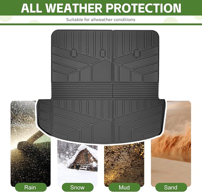 Cargo Liners for 2026 Hyundai Palisade 7 Seats(Only Fit Gas Models) Trunk Mat with Seat Back Cover Accessories, All Weather Rear Cargo Mat Backrest Protector(Cargo Mat&2nd Row Kick Mat)