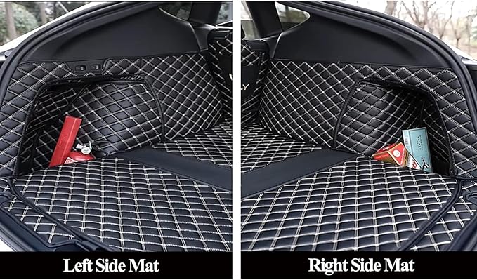 Trunk Mat Cover Compatible with BMW X5 PHEV 2019-Current Back Seat Cover & Cargo Liner & High Side Mats Heavy Duty Leather Mat - Black