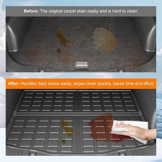 powoq Trunk Mat Compatible with 2020-2026 Ford Escape Cargo Mat All Season Protection Cargo Liner TPE Trunk Liner Replacement for 2020 2021 2022 2023 2024 2025 2026 Ford Escape Accessories