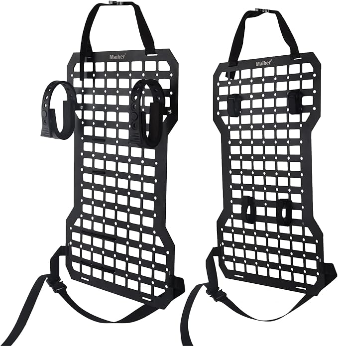 MAIKER Tactical Rigid Molle Insert Panels for Vehicles Car Seat Back Organizer Rifle Gun Rack Tactical Modular Storage Platform,2pcs
