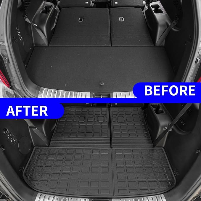 Rongtaod Cargo Mat Compatible with Hyundai Palisade 2020-2025 Trunk Mat Cargo Mat Cargo Liner All Weather Trunk Liner 2024 Palisade Accessories (Trunk Mats with Backrest Mat)