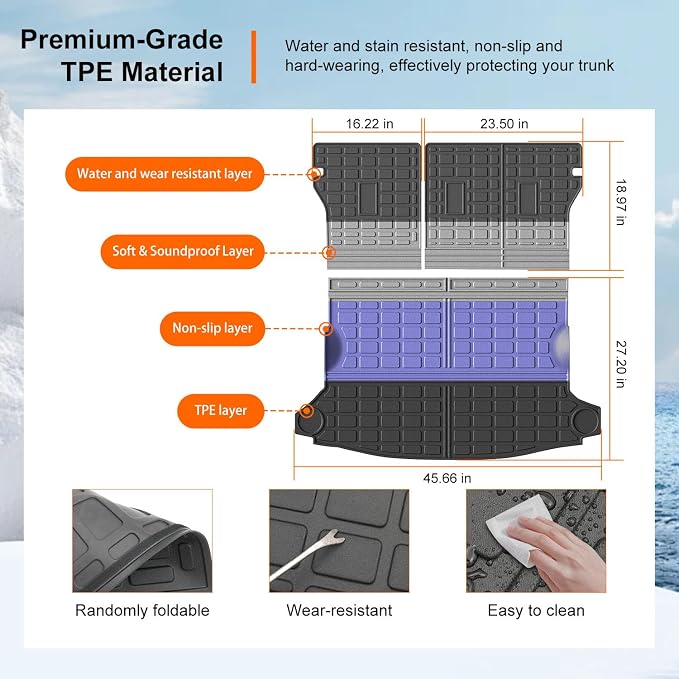 powoq Cargo Mat Compatible with 2024-2026 Subaru Crosstrek Impreza Trunk Mat Backrest Cargo Liner TPE Trunk Liner Replacement for 2024-2026 Subaru Crosstrek Accessories