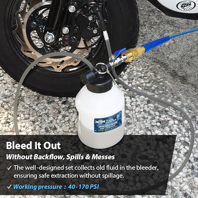 FIRSTINFO A11573US Patented Vacuum Brake Bleeder | Hands-Free Pneumatic Operation and Rugged Design