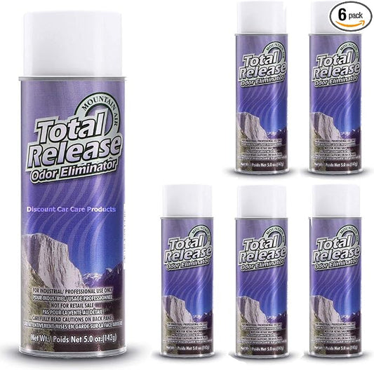 HI-TECH Total Release Odor Eliminator | Car Air Freshener Fogger | Mountain Air (6 Pack)