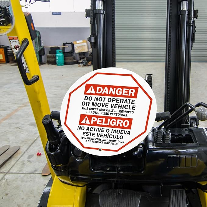 SmartSign Do Not Operate Or Move Vehicle Bilingual Steering Wheel Lock Out Cover | 20" x 20", Made in USA
