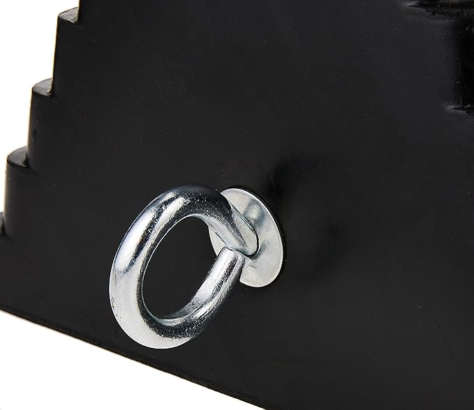MaxxHaul 70073 Solid Rubber Heavy Duty Wheel Chock with Eyebolt (Pack of 2)