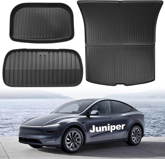 Cargo Liner Fit for 2025 2026 Model Y Juniper 5 Seats (Not fit Standard), Front and Rear Frunk Trunk Tray Mats,All Weather Protection TPE, Premium & Performance Trunk Mats Accessories