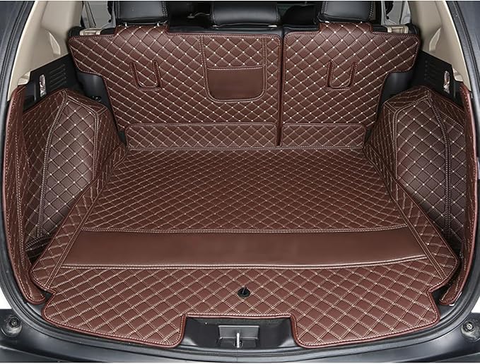 Car Trunk Mat Custom for BMW X5 2008-2013 5 Seat - All Weather & Season, Large Coverage, Cargo Liner, The Best BMW X5 Cargo Accessory Coffee