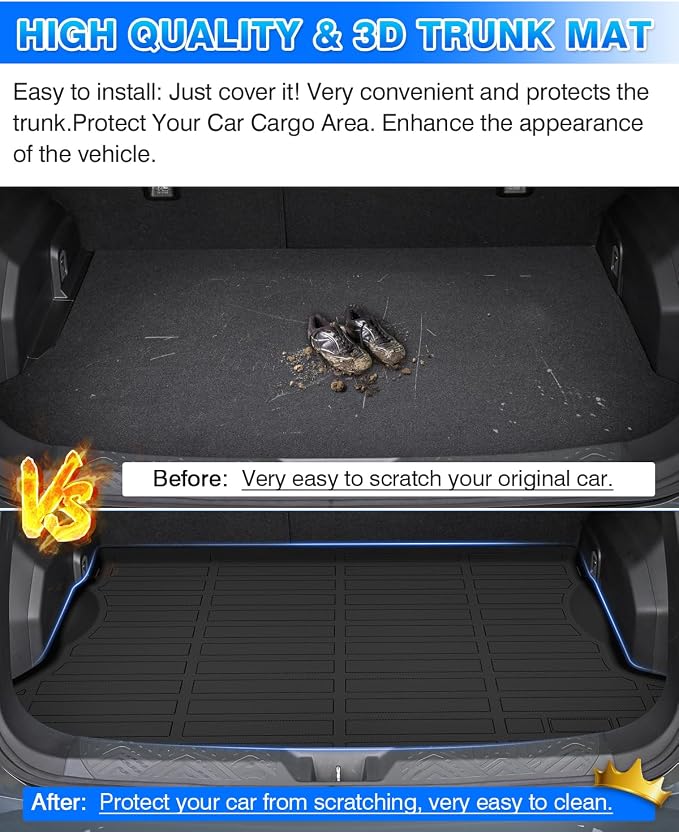 Cartist Cargo Liner Fits for 2018-2023 Crosstrek & 2017-2023 Impreza (Not fit Crosstrek Hybrid Models) Accessories All Weather Trunk Mat for Crosstrek Carpet Protection TPE Heavy Duty