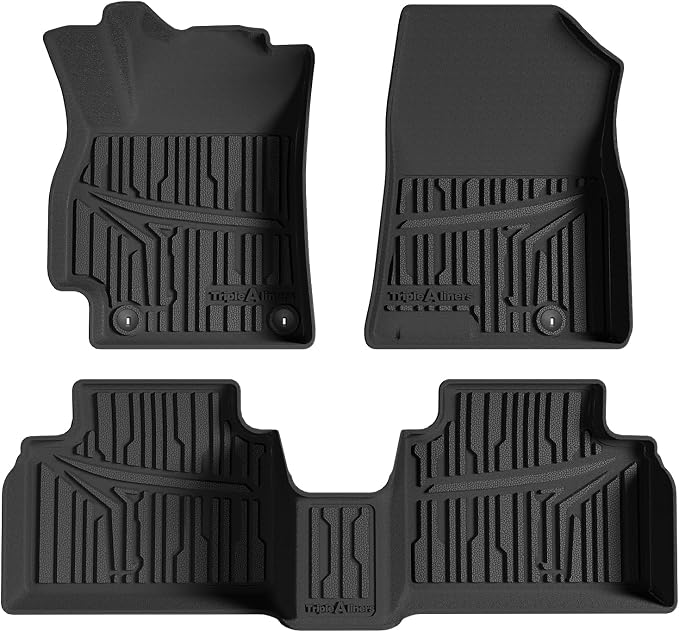 TripleAliners All Weather Floor Mats Compatible with 2024 2025 2026 KIA K4 Accessories 1st & 2nd Row Liners TPE Full Coverage Protection Waterproof Car Floor Liners