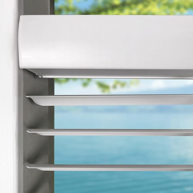 Calyx Interiors Cordless White 1” Light Filtering Mini Blinds 28.5” W x 73” H Window Blinds for Home, Vinyl Horizontal Blinds for Indoor Windows