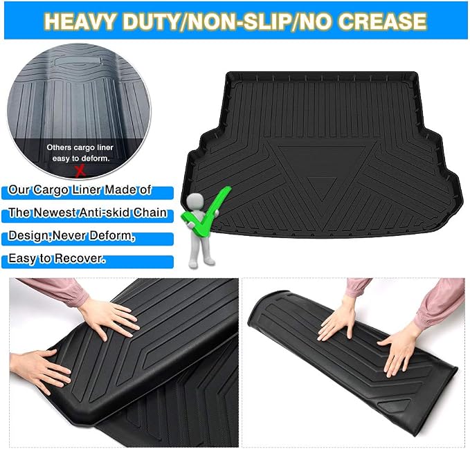 Cartist Custom Fit for Anti-Slip Cargo Liner GLK Odorless High Side 3D Trunk Floor Mat for Mercedes-Benz GLK 2008-2015