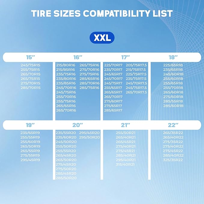 MEASUREMAN Size XXL Snow Socks for Car Tires White Anti-Slip Traction Aid Winter Driving Protection for Auto, SUV, Commercial Vehicle (2 Pack)