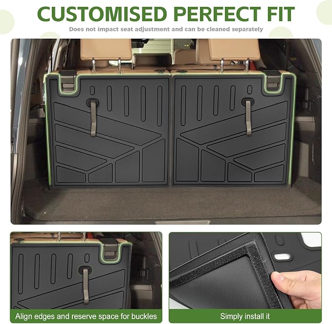 3rd Row Seat Back Mat for 2025 2026 Toyota 4Runner 7 Seats Gas, Backrest Mats Rear Seatback Cover All Weather TPE Protector Cargo Liner Accessories(Not for Hybrid EV/i-Force MAX)
