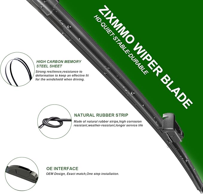 26"+22" windshield wiper blades with 16" Rear Wiper Blades Set Replacement for 2010-2015 Lexus RX350,2010-2015 RX450h -Original Factory Quality，Easy DIY Install (Set of 3)