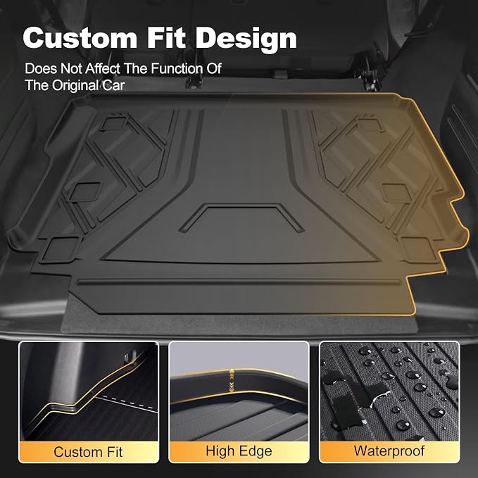 Upgraded Wrangler JL Trunk Mat | AOMSAZTO Cargo Liner for 2018-2026 Jeep Wrangler JL 4X4 Without OEM Subwoofer, All Weather Upgrade Cargo Mat Rubber for Wrangler JL-(Not for JK or 4XE)