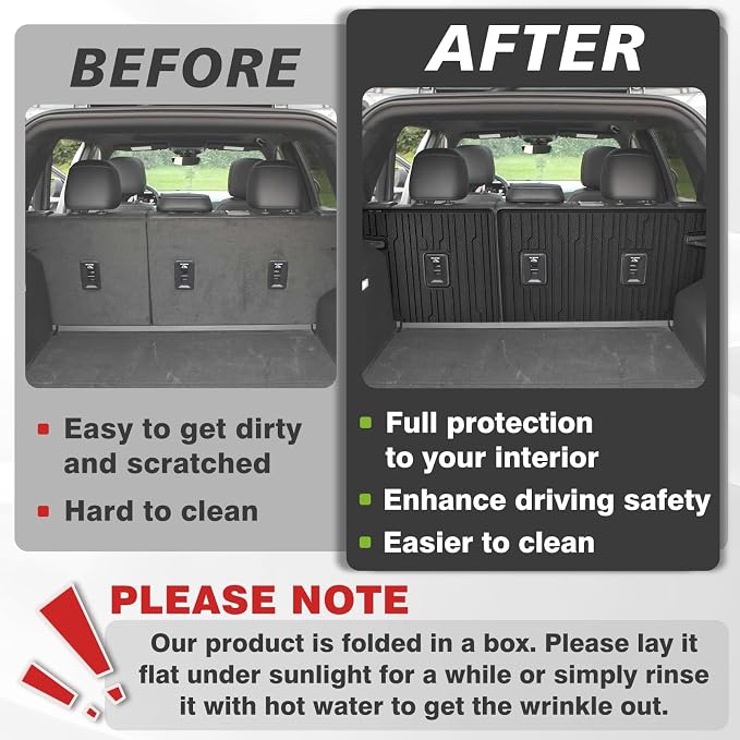 TripleAliners Rear Back Seat Protector Cover 2nd Row Backrest Mats All Weather Liners Compatible with 2026 2025 Chevy Equinox Accessories TPE Custom Fit Protection Seat Back Cover(No for EV)