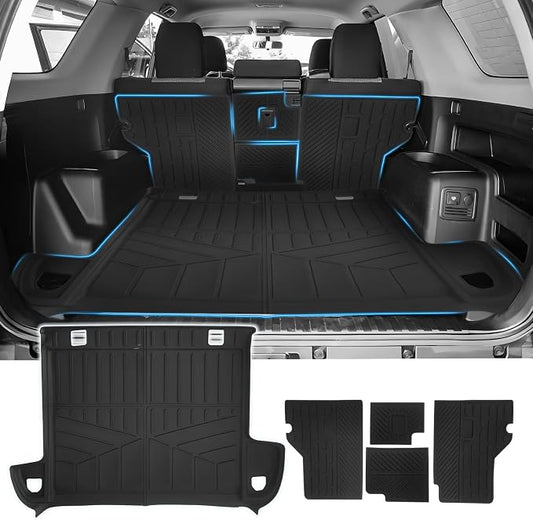 4Runner Cargo Liner - Trunk Mat for Toyota 4Runner 5 Seats 2010-2024 (W/0 Sliding Tray & No 3rd Seat), All Weather Cargo Mat for 4Runner Accessories, Heavy Duty Car Mats, Car Accessories
