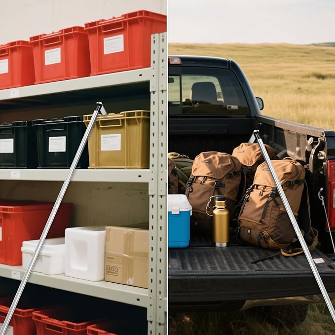 Truck Cargo Grabber - 34-70 Inch Sturdy Pickup Truck Bed Cargo Retrieval Pole, with 2 Replacement Hooks | Essential Bed Buddy Truck Cargo Retriever for Easy Pickup