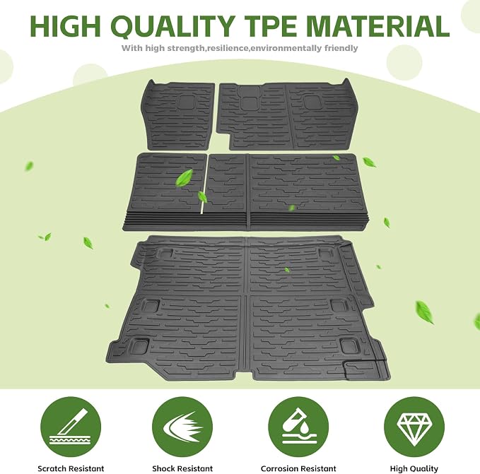 Cargo Liners for 2018-2025 Jeep Wrangler JL Unlimited 4X4 4 Door,Trunk Mat with Seat Back Cover Accessories All Weather Rear Cargo Mat Backrest Protector for JL/JLU Gas Type (Not for 4XE)