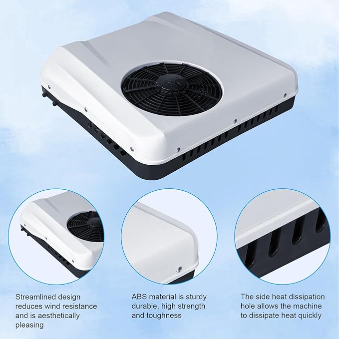 DC 12V AC unit RV Rooftop Air Conditioner Ultra-thin cool & heat Fit for Motorhome van Truck cab cars Commercial Vehicles quiet Energy Saving Intelligent frequency conversion parking Air Conditioners