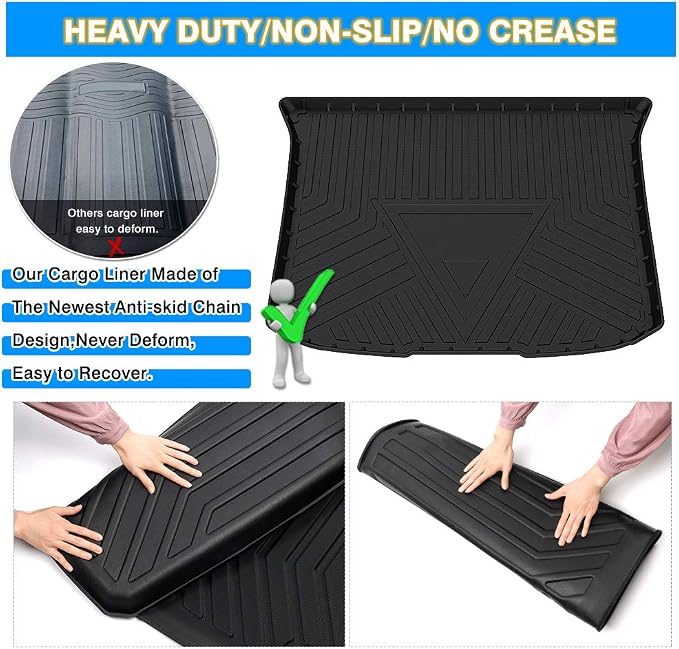 Edge Cargo Liner - Trunk Mat for 2007-2014 Ford Edge/2007-2015 Lincoln MKX, All Weather Cargo Mat for Edge Accessories, Anti-Slip Waterproof, Heavy Duty Car Mats, Car Accessories