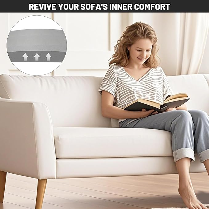 Couch Cushion Support for Sagging Seat, 22"x22"x2.4" 40D High Density Curved Foam Sofa Cushion Support, Under-Cushion Sag Repair,Grey Set of 1