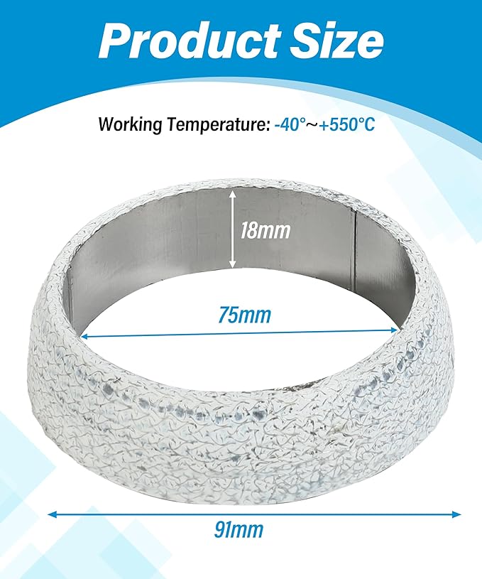 Exhaust Donut Gasket,Car Accessories Universal 2 Inch 2.25 Inch 2.5 Inch 3 Inch Exhaust Flange Gasket,Automotive Replacement,Applicable to Most Cars,Commercial Vehicles,Motorcycles (3inch)