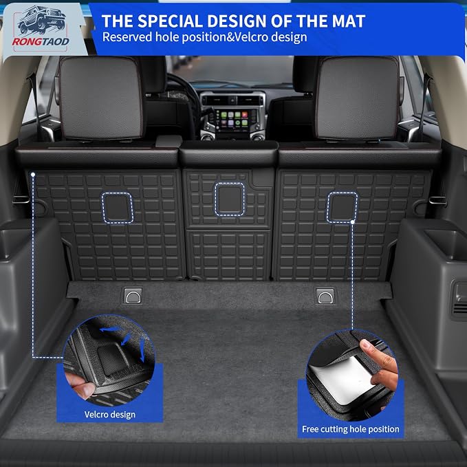 Rongtaod Back Seat Cover Protector Compatible with 2010-2024 Toyota 4Runner 5 Seats Backrest Mats Rear Seat Covers All Weather 4 Runner Accessories (Backrest Mats)