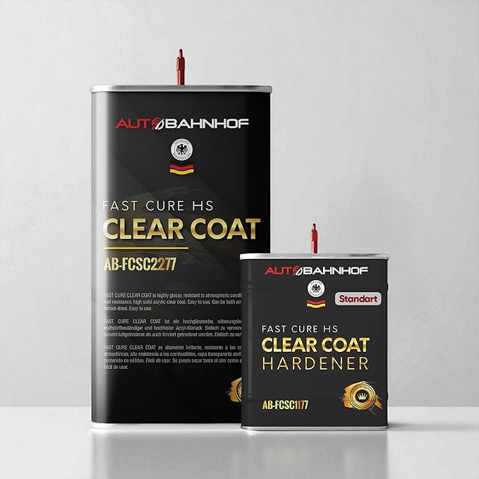 AB-FCSC 2277 HS Fast Cure 2:1 Clear Coat + AB-FCSC1177 Hardener Std – High Gloss Urethane Topcoat | Fast-Drying, Scratch & Fuel Resistant | Auto & Commercial Vehicle Refinishing
