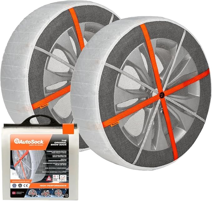 AutoSock Passenger Vehicle Snow Socks for Tires, HP850 - Car Sock Tire Traction Device for Snow, Ultimate Chain Alternative for Cars, SUVs & Pickup Trucks, Pack of 2