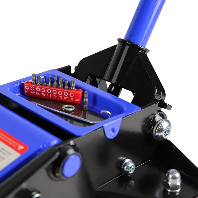 3.5 Ton Low Profile Floor Jack, Heavy Duty With Dual Pistons Quick Lift Pump, Steel Car Adjustable Height 4"-21", Hydraulic Trolley 7000 LBS Capacity, Blue