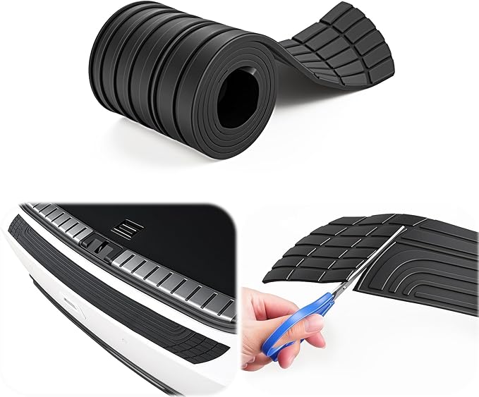 SINGARO Car Rear Bumper Protector, 42inch x3.4inch Car/SUV Universal Rubber Anti-Scratch Trunk Exterior Accessories