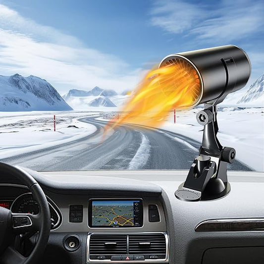 Car Heater, Portable Car Heater 12V 150W Plug-in Cigarette Lighter Car Heaters, 2 in 1 Heating & Cooling, Car Windshield Defroster Demister with Brackets, Fast Heating Defogger