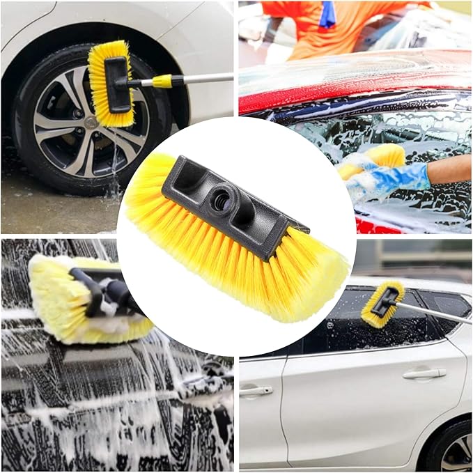 2 Pack Car Wash Brush Head, 10'' Car Wash Scrubber with Soft Bristle, Car Cleaning Brush Exterior Vehicle Wash Equipment Replacement for Auto RV Truck Boat Camper