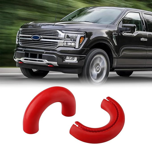 Tow Hooks Covers for Ford F150 2004-2026 Bronco Base/Big Bend/Outer Banks 2021-2026 Compatible with Toyota Tundra Accessories 2017-2021 (Red)
