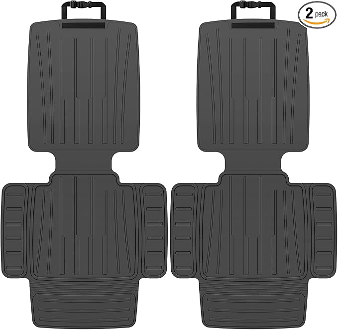insefocc Car Seat Protector for Child Car Seat，TPE Waterproof & Anti-Slip （No Imprints）,carseat Protector car seat Cover Universal Fit for Baby & Pet Use, BPA-Free（Black -2PC）