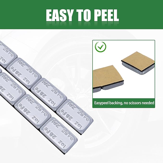 1OZ Adhesive Wheel Weights, Grey 1 oz Stick on Wheel Weights,A Box of 18 Strips, 4 Segments/Strip (72 oz Pack)