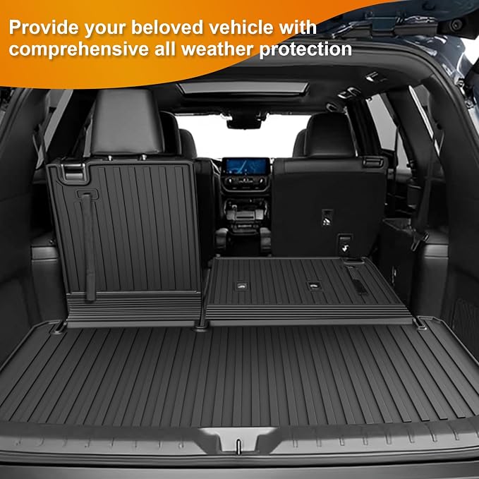 AOMSAZTO Cargo Mat Compatible with 2024 2025 2026 Toyota Grand Highlander: Cargo Liner with Backrest Mat 2-in-1 - All Weather TPE Trunk Mat for Grand Highlander Accessories (Not Fit Highlander)