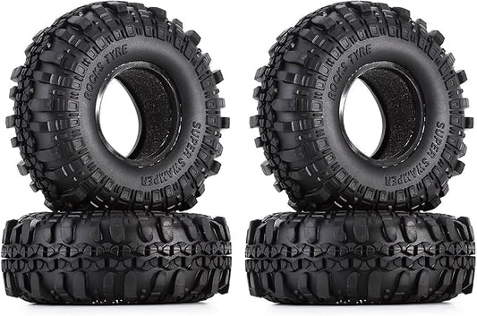 INJORA RC Tires 1.9inch 4Pcs RC Rubber Tyre Set Wheel Tires for 1:10 RC Crawler Axial SCX10 90046 SCX10 III AXI03007 Tamiya CC01 D90 D110