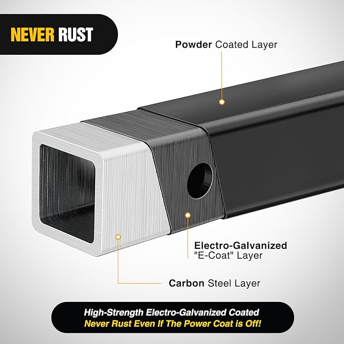 Nilight Hitch Extender with Step 2" Receiver 14"x7" Anti-Slip Diamond Plate 4000 lbs Towing/400 lbs Tongue Weight Heavy Duty Steel Bumper Guard for Truck SUV